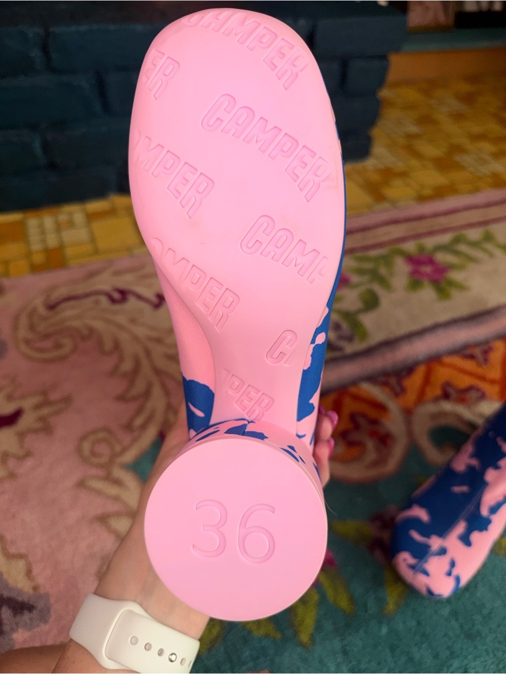 Camper Niki Boot in Pink/Cobalt textile - Picture 6 of 6